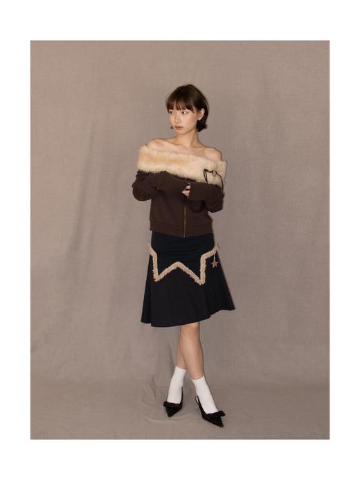 Kaiy Xiao 魔法星星系列 
星星毛绒装饰设计伞半裙 商品图0