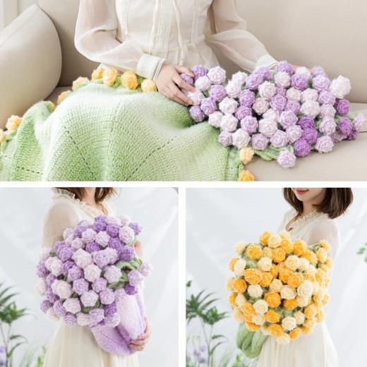 苏苏姐家梦羽玫瑰花束毯线材组合手工编织DIY打发时间送礼物 商品图3