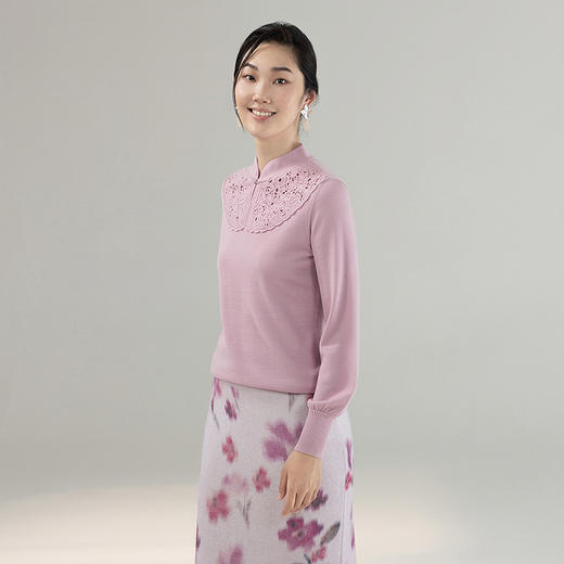 【林栖设计小店】【手工钩花】（现货）绵羊毛毛织上衣云肩国风2025秋冬新款毛衣女1954067 商品图1