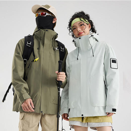 半身缘男装 冬季两件套户外防风防水三合一羽绒可拆卸冲锋衣254212U010610141 商品图2