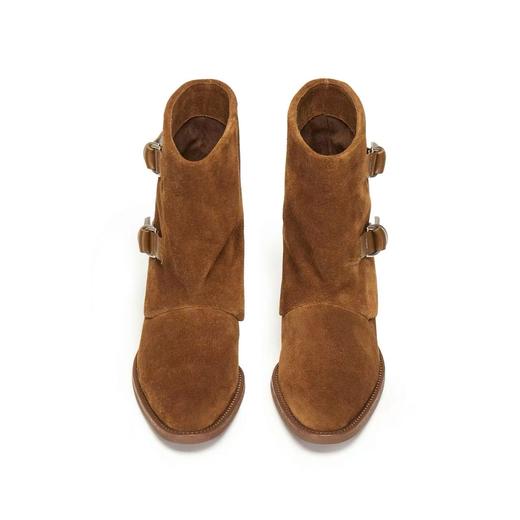 【云粉节】【思加图】BF楼思加图2025新款棕色复古西部靴牛仔靴中靴时装靴通勤女靴H2556, 吊牌价2290，活动价1598 商品图8