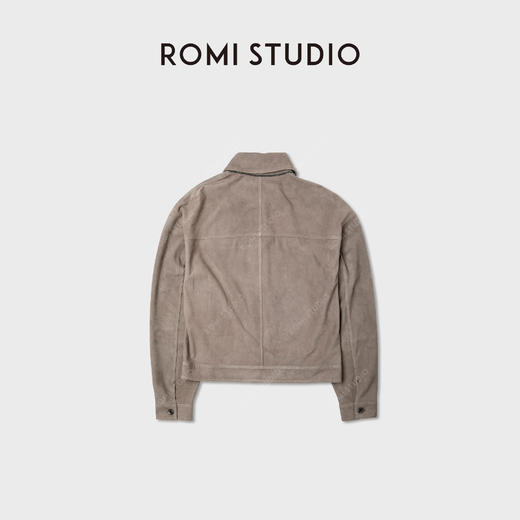 ROMI STUDIO“棕标甄选”进口小羊皮卓越质感翻领皮夹克 RWCWWG5998 商品图2