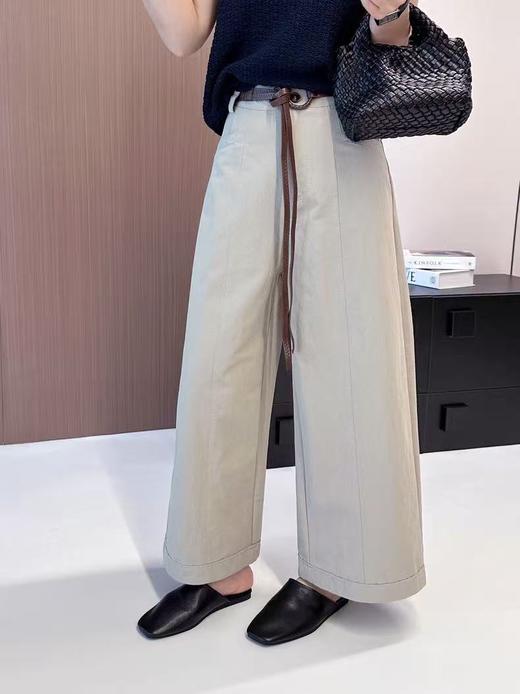 【秋上新】裤型超棒-面料有弹力 爆款米灰显瘦百搭休闲裤-喜出 商品图3