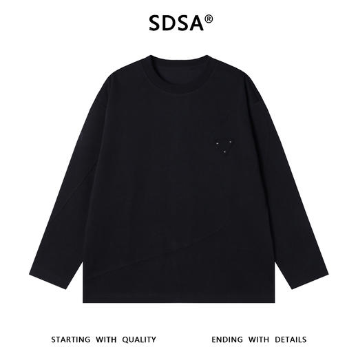 53231SDSA男士秋冬新款痞帅男装韩系纯色铆钉倒三角圆领卫衣百搭时尚潮 商品图1