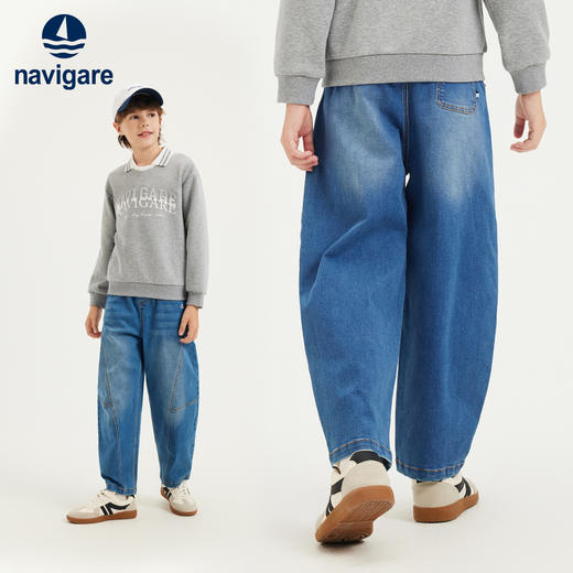 【纳维凯尔】【120-165】意大利小帆船男女童春秋牛仔裤 商品图4