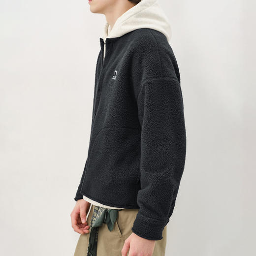 714street日系复古宽松卫衣开衫 2025秋冬款潮牌羊羔绒夹克外套男 商品图1