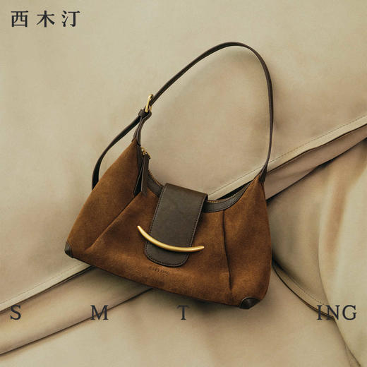 【种草好物馆专属】西木汀 怀念 棕色hobo包小个子单肩斜挎包2025新款女早秋包包5871 商品图0