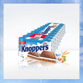 【超市】knoppers牛奶榛子巧克力威化饼干250g