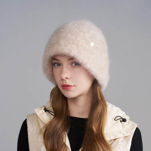 卡蒙马海毛绵羊毛甜美云朵针织帽大头围显脸小KM-9580 商品图0