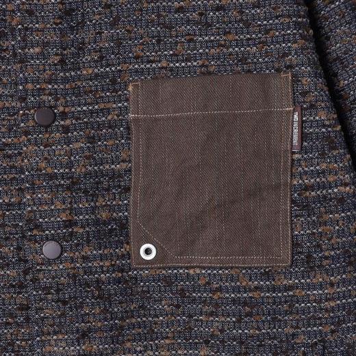 12480SDSA男士秋冬新款痞帅男装潮牌撞色提花口袋翻领长袖衬衫宽松百搭 商品图3