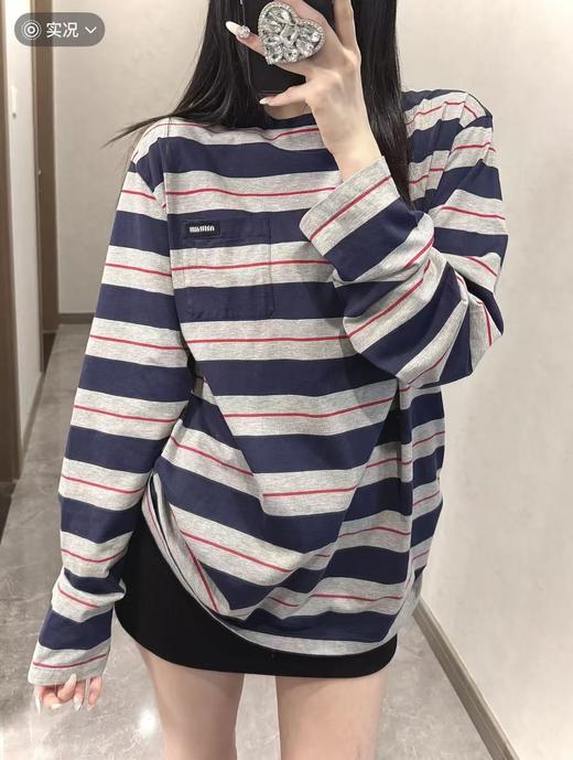 miu的配色都太喜欢了！敲显白的miu家条纹长袖T恤！ 商品图8