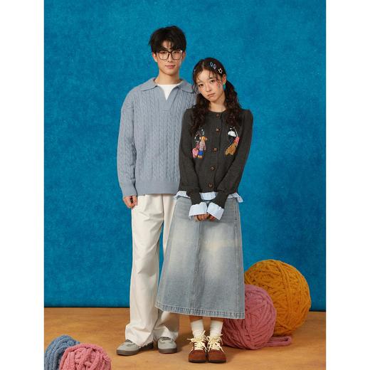 休闲卡通拼接毛衣开衫-纪念日百货门店同款165495275 商品图3