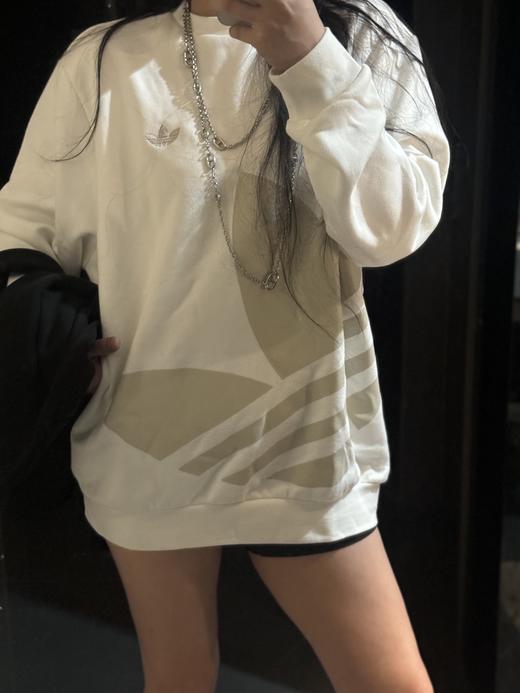 A迪经典运动图案印花圆领套头简约长袖卫衣 商品图10