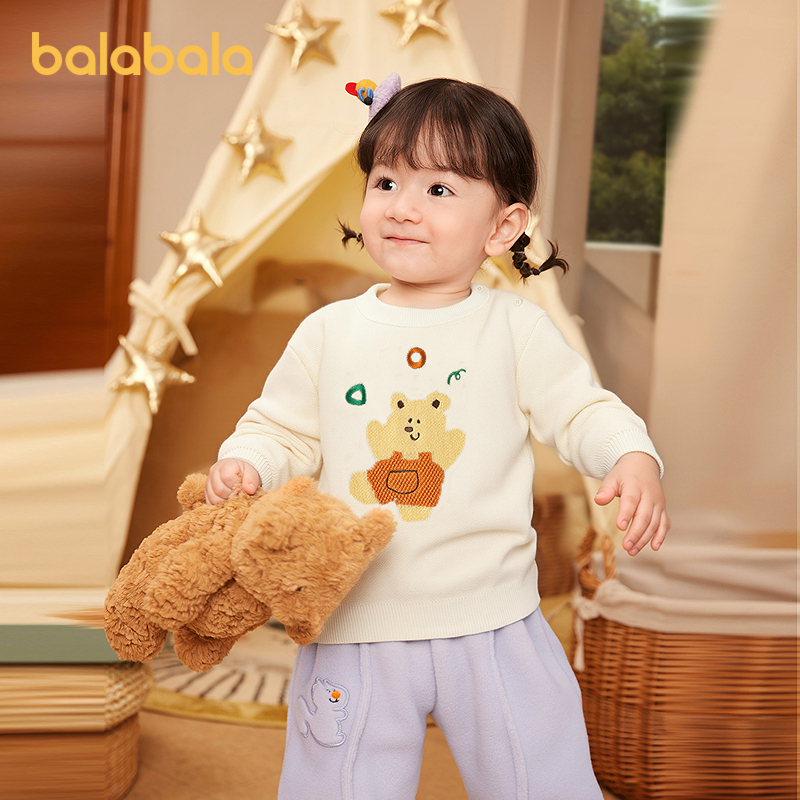 【爆品主推】巴拉巴拉童装儿童毛衫宝宝针织衫男童女童内搭纯棉2025冬新款卡通