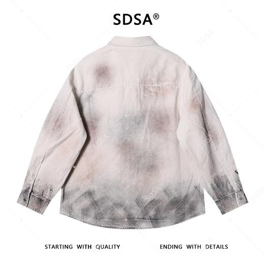 538105SDSA男士秋冬新款痞帅男装潮牌涂鸦印花纽扣翻领长袖衬衫百搭时尚 商品图5