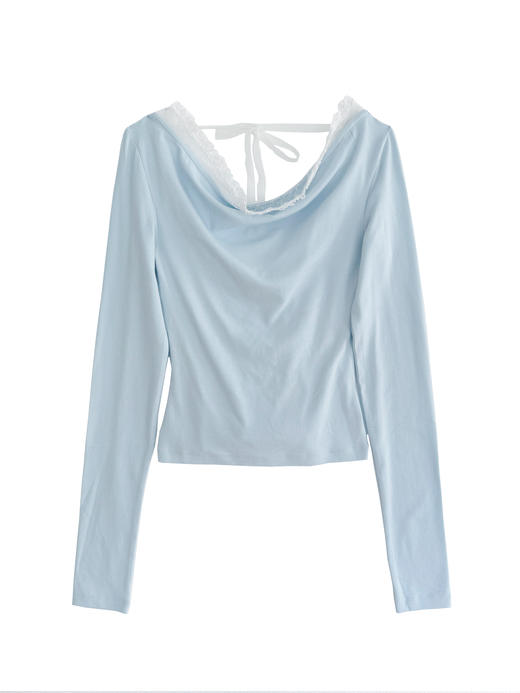 Kaiy Xiao 魔法系列 纯色花边后背系带长袖 商品图11