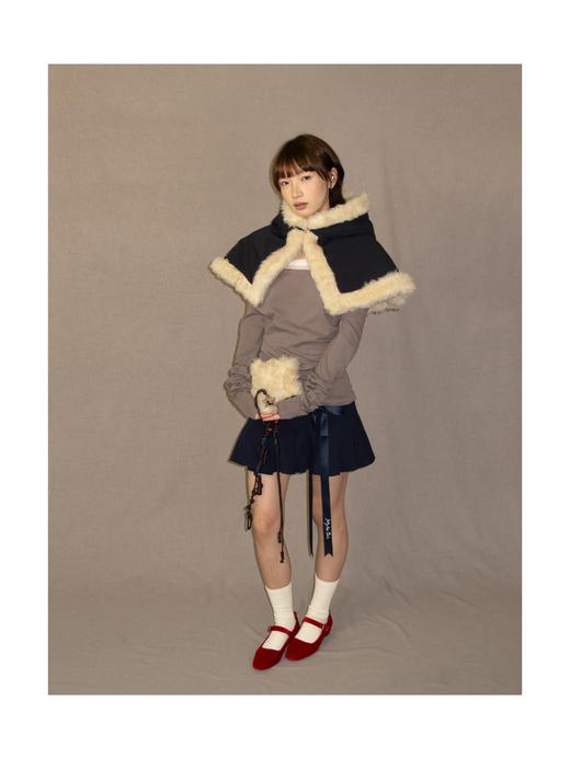 Kaiy Xiao 魔法系列 纯色花边后背系带长袖 商品图1