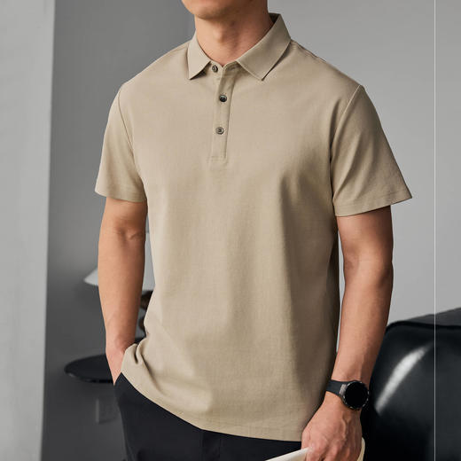 墨麦客男装纯色基础抗菌短袖polo衫男士2025春季新款翻领t恤男薄 商品图3