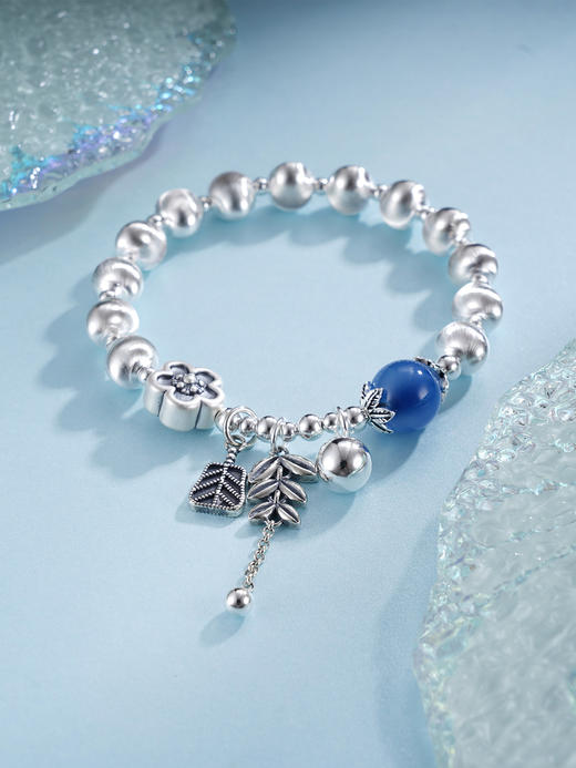 子佩集S925银【蓝海花语】手串【TSB0001-40】纯银手链糖心玛瑙花朵麦穗2509 商品图3