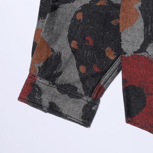 732SDSA男士秋冬新款痞帅男装潮流复古撞色花卉印花纽扣翻领长袖衬衫 商品图4