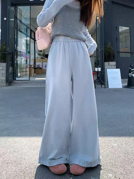 12.12错过没有！清货不退【秋上新】爆款木耳边～8012慵懒风长款休闲宽松秋季新品裤-喜出 商品图2