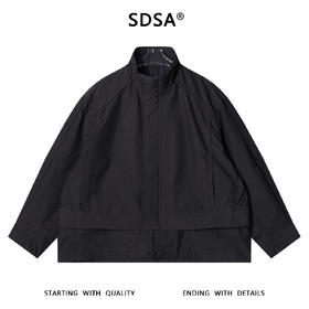 SDSA秋冬新款痞帅男装韩版纯色立领假两件夹克外套工装简约百搭