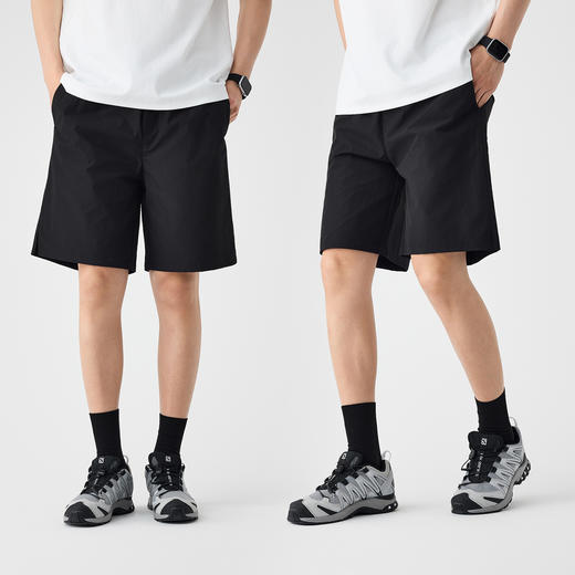 墨麦客格纹肌理休闲直筒短裤男2025夏季新款基础松紧腰五分裤男士 商品图3