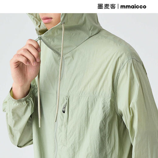 墨麦客连帽轻薄单夹克皮肤衣男士2025夏季新款户外多口袋宽松外套 商品图3