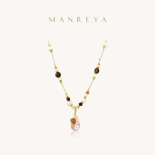 Manreya玛芮雅“棠露坠花”虎眼石珍珠项链、耳饰|虎眼石，珍珠，贝母 商品图10