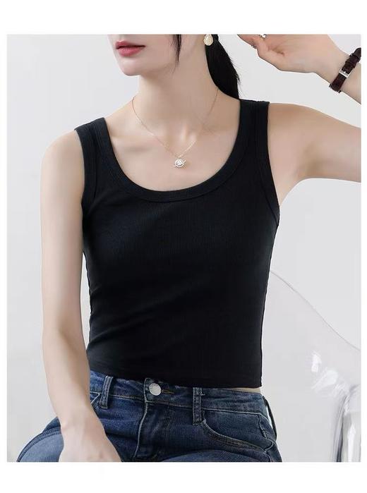 【品质美背】精梳棉～3621免穿内衣一体杯秋季螺纹弹力棉背心-喜出 商品图3