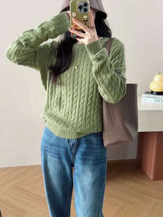 进口澳洲羊毛上羊绒拧花经典毛衣 商品图14