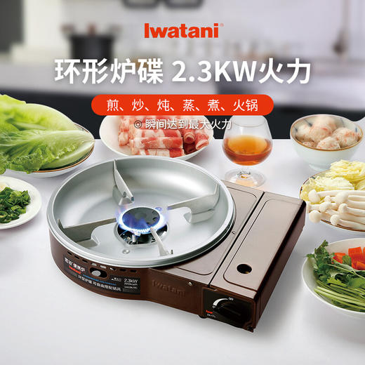 岩谷（Iwatani） 便携式煎炒炉多功能卡式炉瓦斯炉家用火锅炉子野炊烤肉卡磁炉具ZA-17C+加大烤盘ZK-15 商品图1