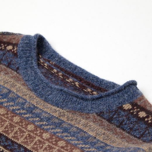 ROMI STUDIO“美式复古”100%羊毛费尔岛提花针织毛衣 RWCAS65760 商品图3