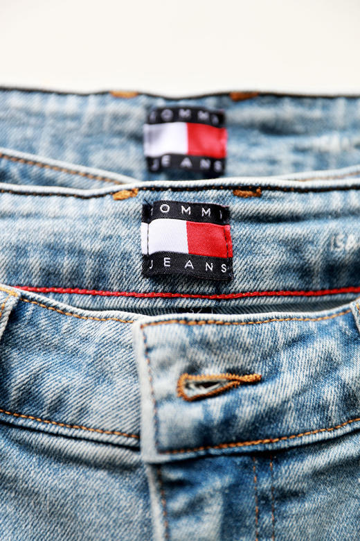 丹宁复古仔裤，YKK吉田拉链。美式磨白水洗宽松锥型牛仔裤C092568 商品图1