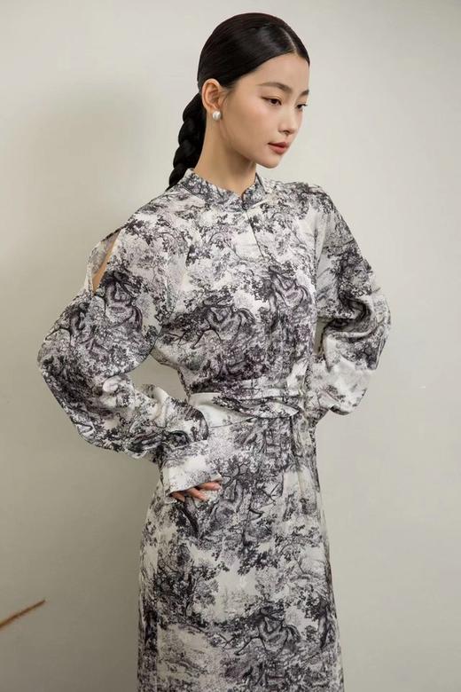 ANSUABEL 复古国风水墨画连衣裙 18832 商品图5