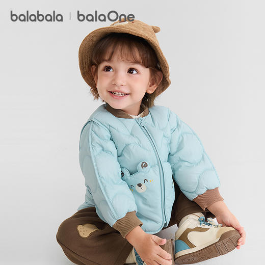 【爆品主推】巴拉巴拉儿童羽绒服三防轻薄棒球领外套男童女童装2025新款秋冬装 商品图1
