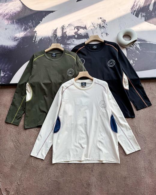 茑家户外拼色功能长袖打底 运动登山技术攀登圆领卫衣 男女同款 商品图1