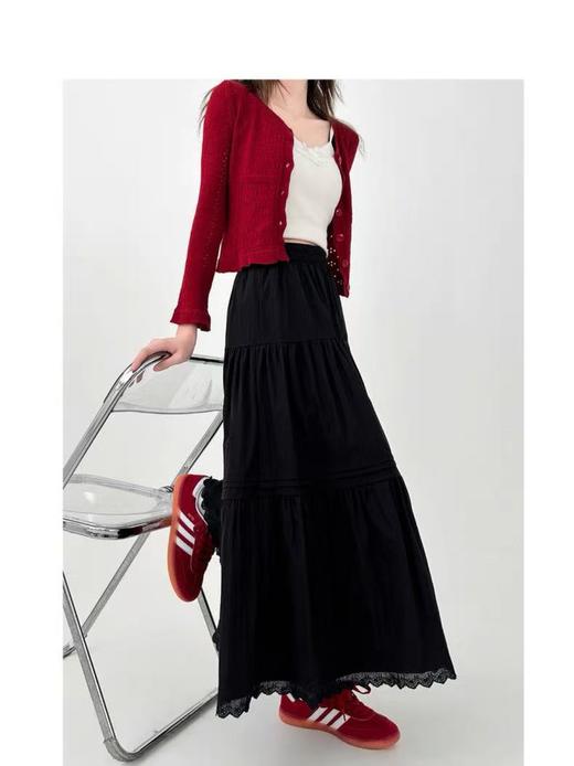 【秋上新】2025新品6937蕾丝拼接有内衬半身裙-喜出 商品图1