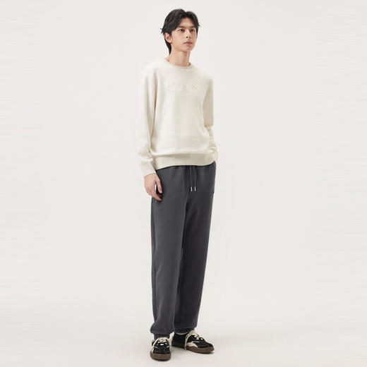 gxg.jeans男装冬季热卖黑色收口针织长裤简约好搭休闲裤J24X024103 商品图3