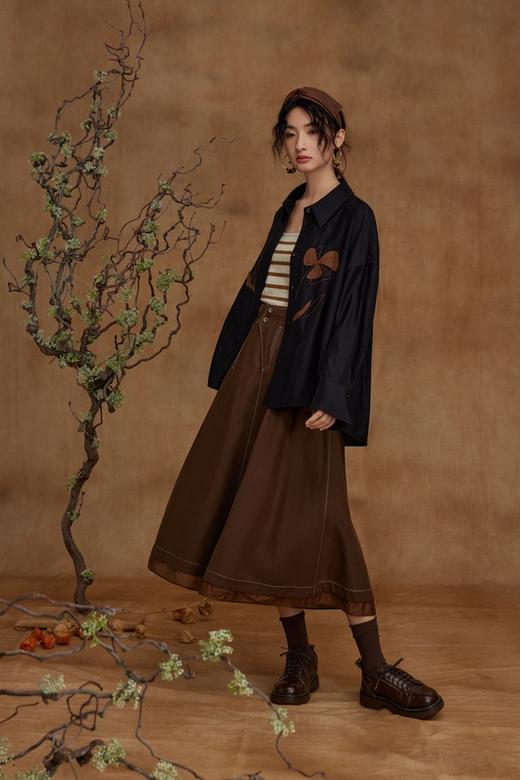 ANSUABEL 黑色文艺感百搭衬衣上衣 21294 商品图4