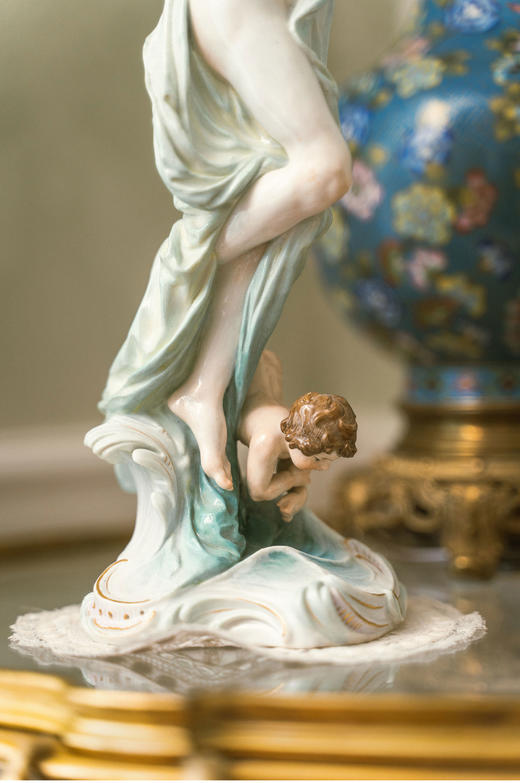 独角鹿西洋古董19世纪末20世纪初德国著名瓷窑梅森Meissen出品「维纳斯的诞生」瓷偶 商品图5