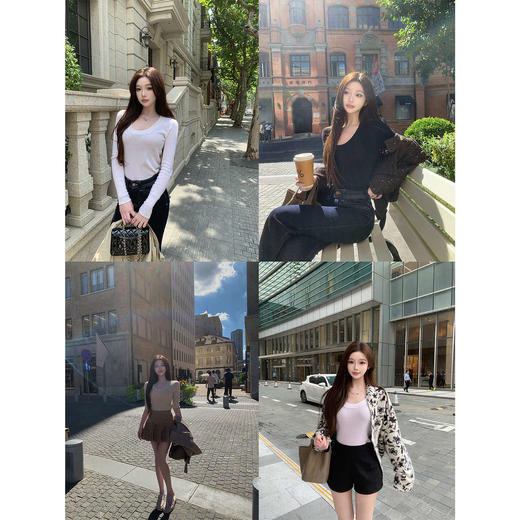 张林超LIN BOUTIQUE 修身显瘦拉长比例打底 鹅蛋圆领全羊毛上衣女 商品图4