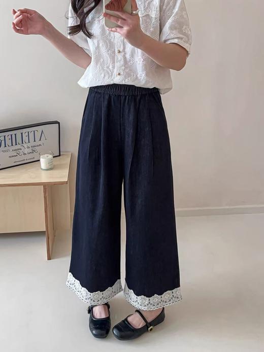 冰点价！仅限11.11！退货勿拍【爆款牛仔】2025秋季新品~韩系爆款蕾丝拼接牛仔裤-喜出 商品图0