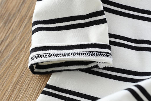 秋款110-170翻领条纹简约95%棉男童T恤衫 商品图7