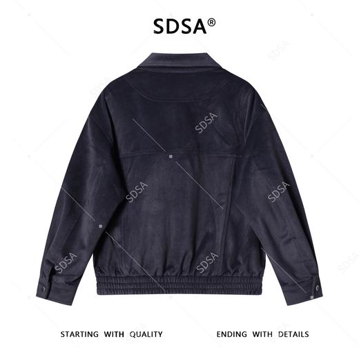 8702SDSA秋冬新款痞帅男装美式绒面纯色压线拉链翻领夹克外套时尚休闲 商品图5