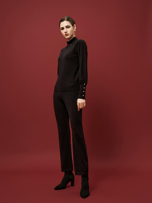 【半高领羊绒套衫】羊绒世家秋冬女士新品100%山羊绒针织套衫 商品图2
