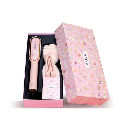 金稻直发梳卷发棒不伤发电动梳子夹板跨境全自动直发神器节日礼品 商品图3