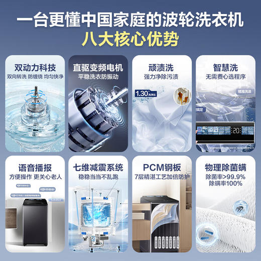 海尔波轮洗衣机云溪系列10公斤家用直驱变频全自动一级能效节能双动力防缠绕专业羽绒洗除菌螨语音播报 【67A3双动力】AI智慧洗+直驱电机+语音播报 商品图1