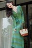 SIA SAYLOR 绿色渐变针织开衫半裙套装 21440 商品缩略图0