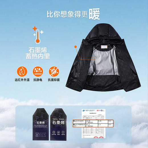 笛莎Deesha 2025冬季女童时尚热感纱蓄热三防连帽羽绒服 商品图1